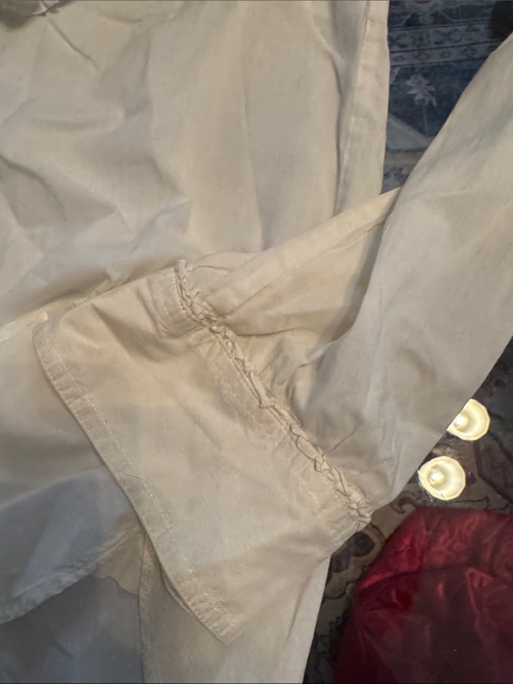 J. Crew Cream Ruffle-Placket Lightweight Tunic - Picture 6 of 7